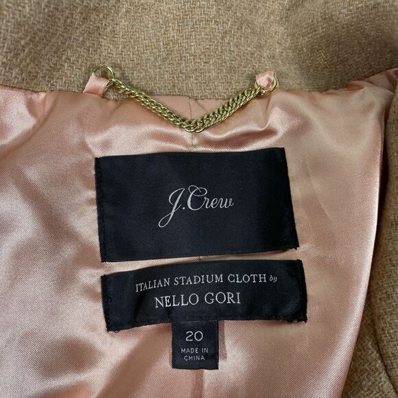 J. CREW Nello Gori Plus Size 20 Cocoon Coat in Italian Stadium-Cloth Wool Blend - Picture 3 of 14